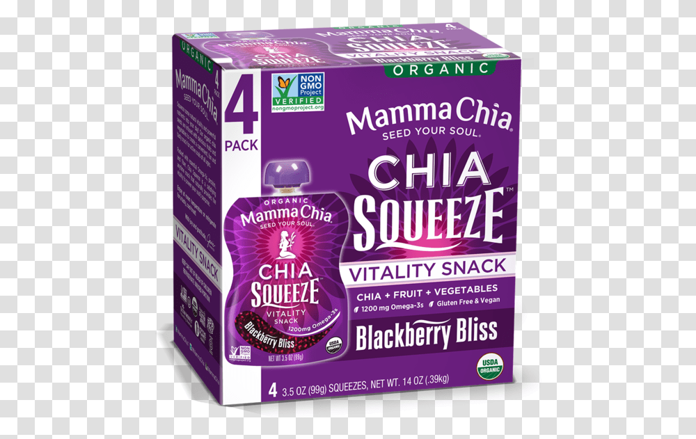Chia Squeeze 4 Pack Box, Plant Transparent Png