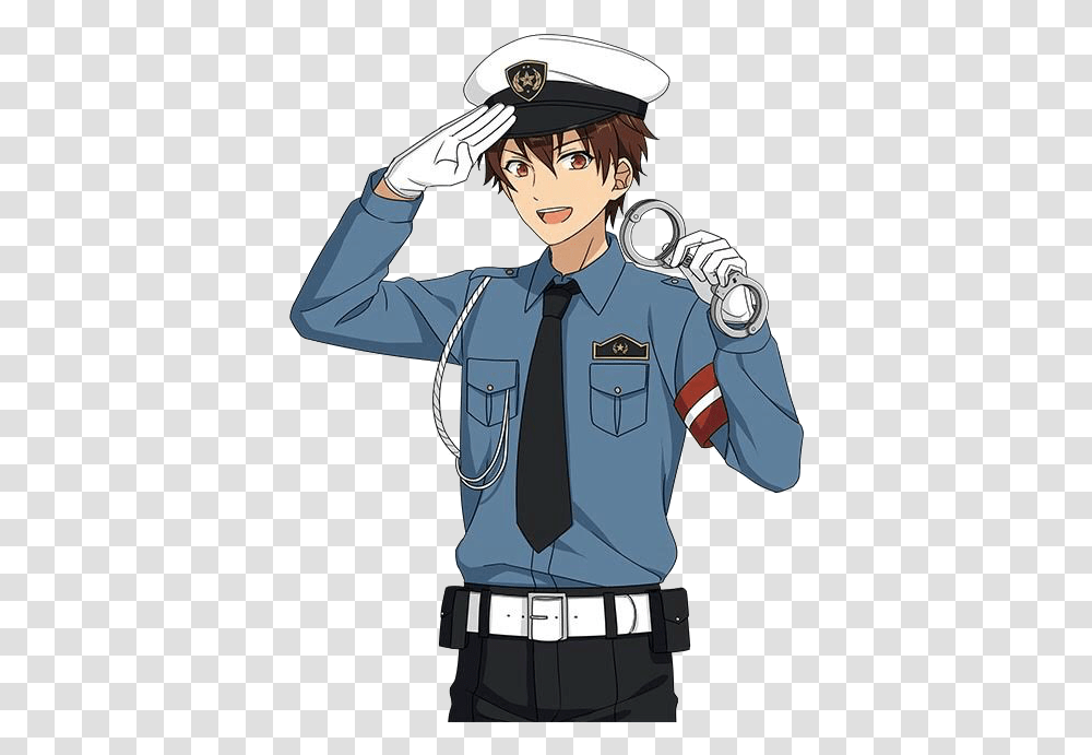 Chiaki Policeman Anime Police Officer, Person, Human, Helmet, Clothing Transparent Png