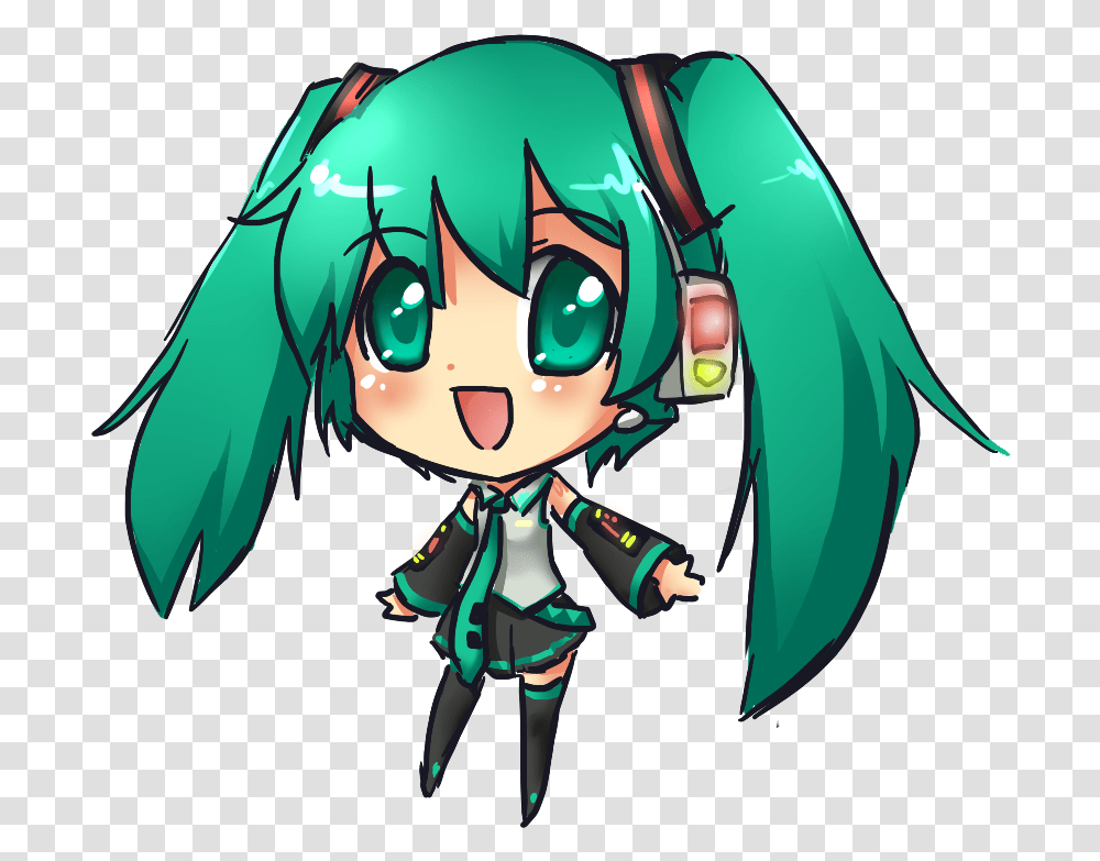 Chibi Anime Character Clip Art Library Hatsune Miku, Elf, Graphics, Helmet, Clothing Transparent Png