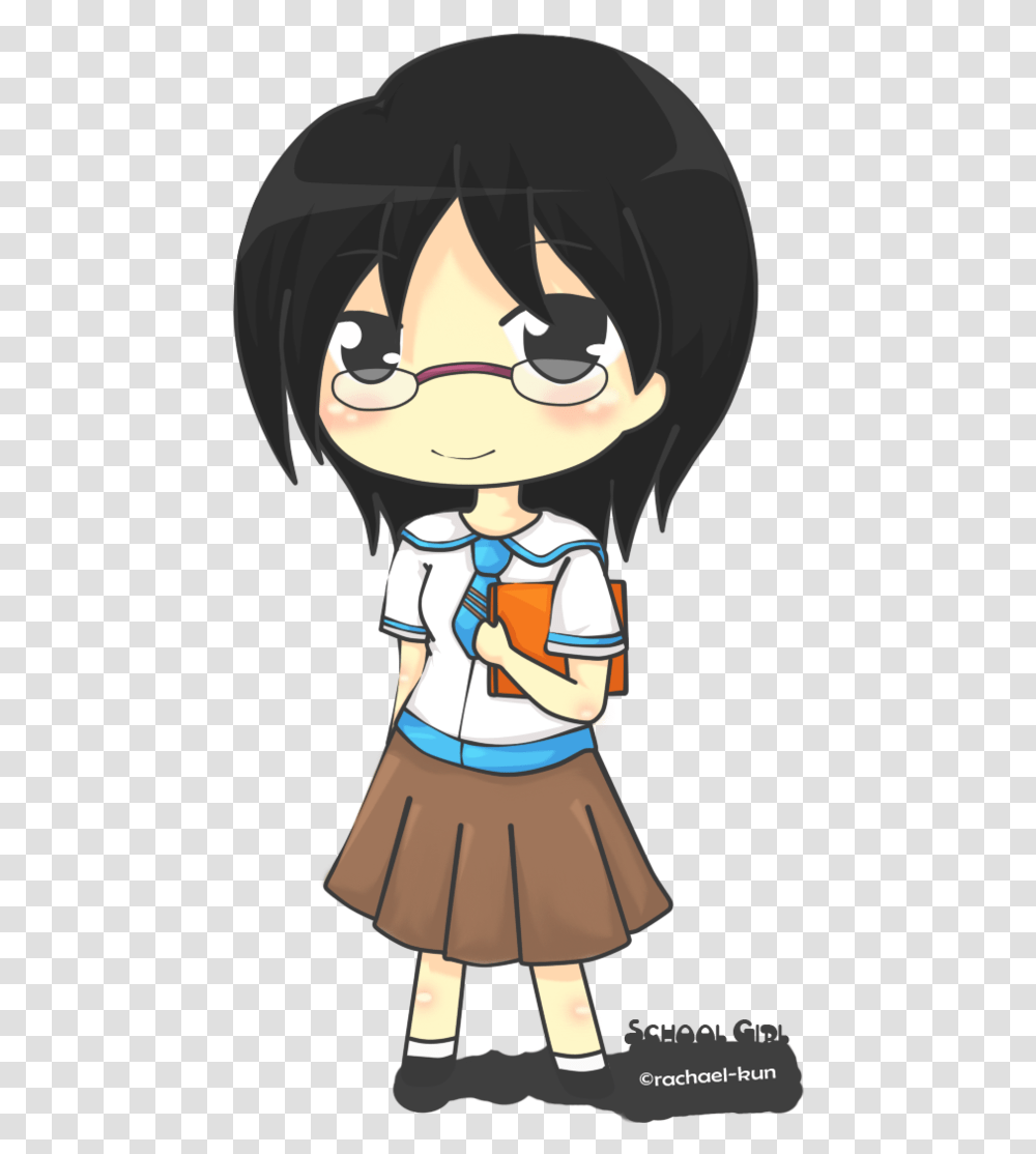 Chibi Anime School Girl, Person, Human, Female, Helmet Transparent Png