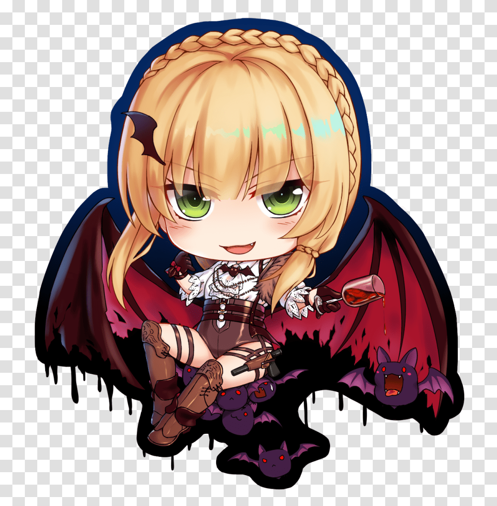 Chibi Chibi Anime Vampire Girl, Manga, Comics, Book, Person Transparent Png