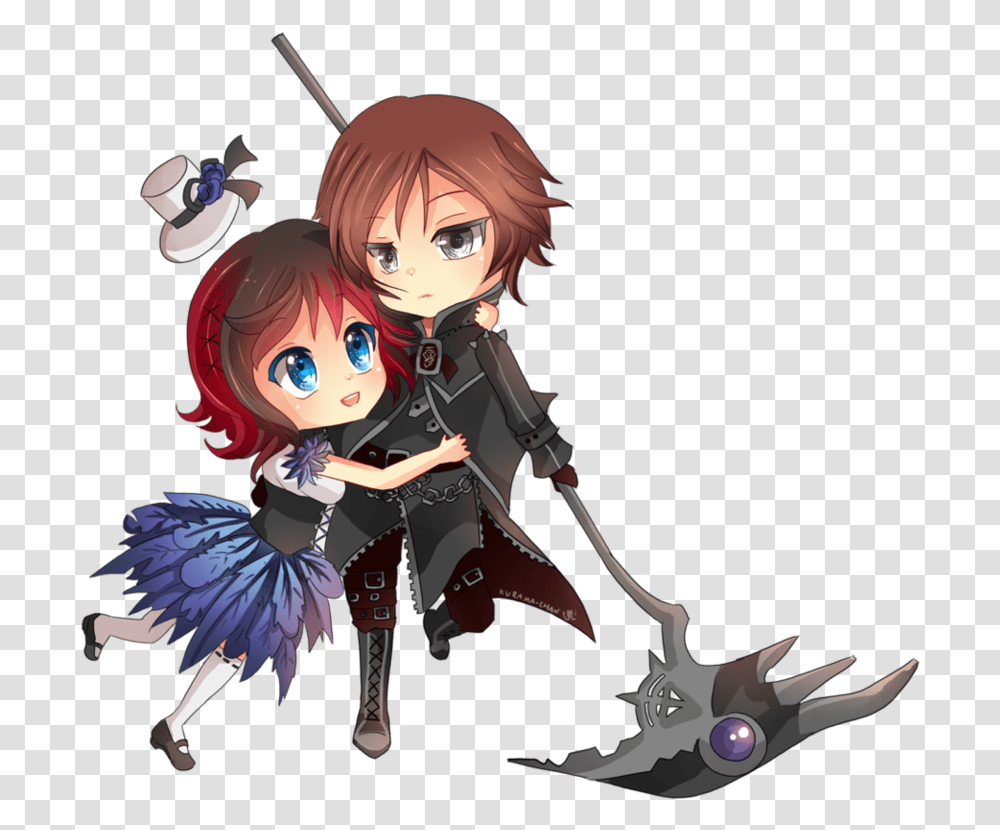 Chibi Couple Commission For Darkehlicious 02 By Chibi Couple Commission, Manga, Comics, Book, Person Transparent Png