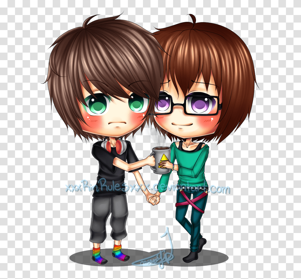 Chibi Couple Tyler And Brian By Xxxrinrulesxxx On Cartoon, Doll, Toy, Comics, Book Transparent Png