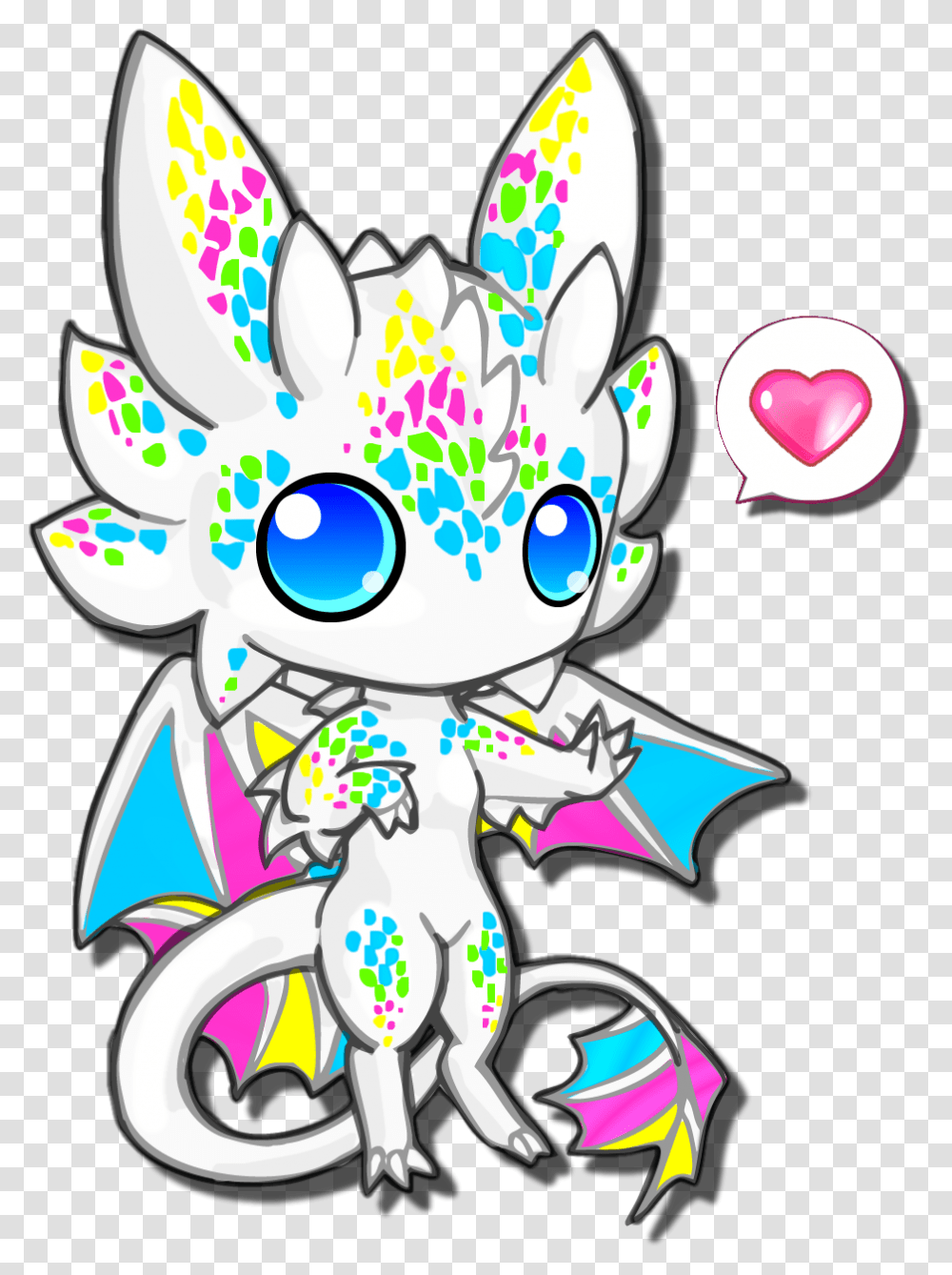 Chibi Cute White Dragon, Label Transparent Png