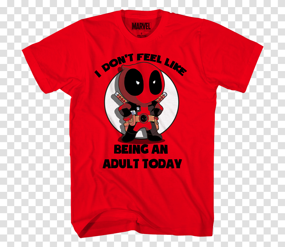 Chibi Deadpool Adults Only T Shirt Deadpool Shirt I Don't Feel Like Being An Adult Today, Apparel, T-Shirt, Person Transparent Png