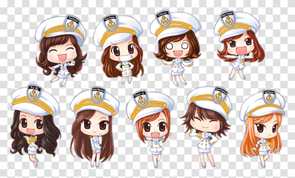 Chibi Girls Generation, Doll, Toy, Person, Hat Transparent Png