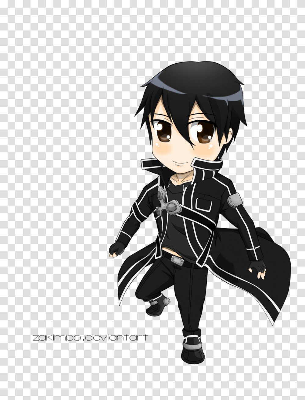 Chibi Kirito, Person, Human, Ninja, Stencil Transparent Png