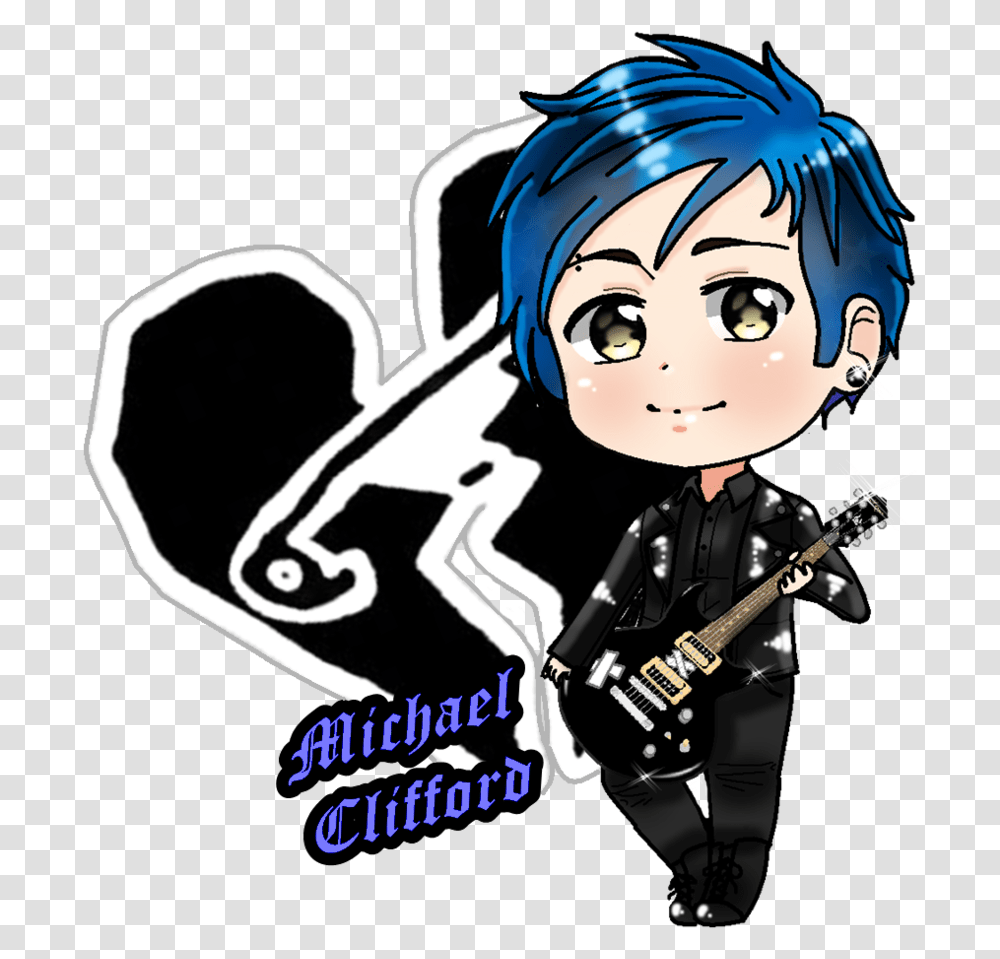 Chibi Michael Clifford By Gracious Mistake On Jet Black Heart, Leisure Activities, Guitar, Musical Instrument, Musician Transparent Png