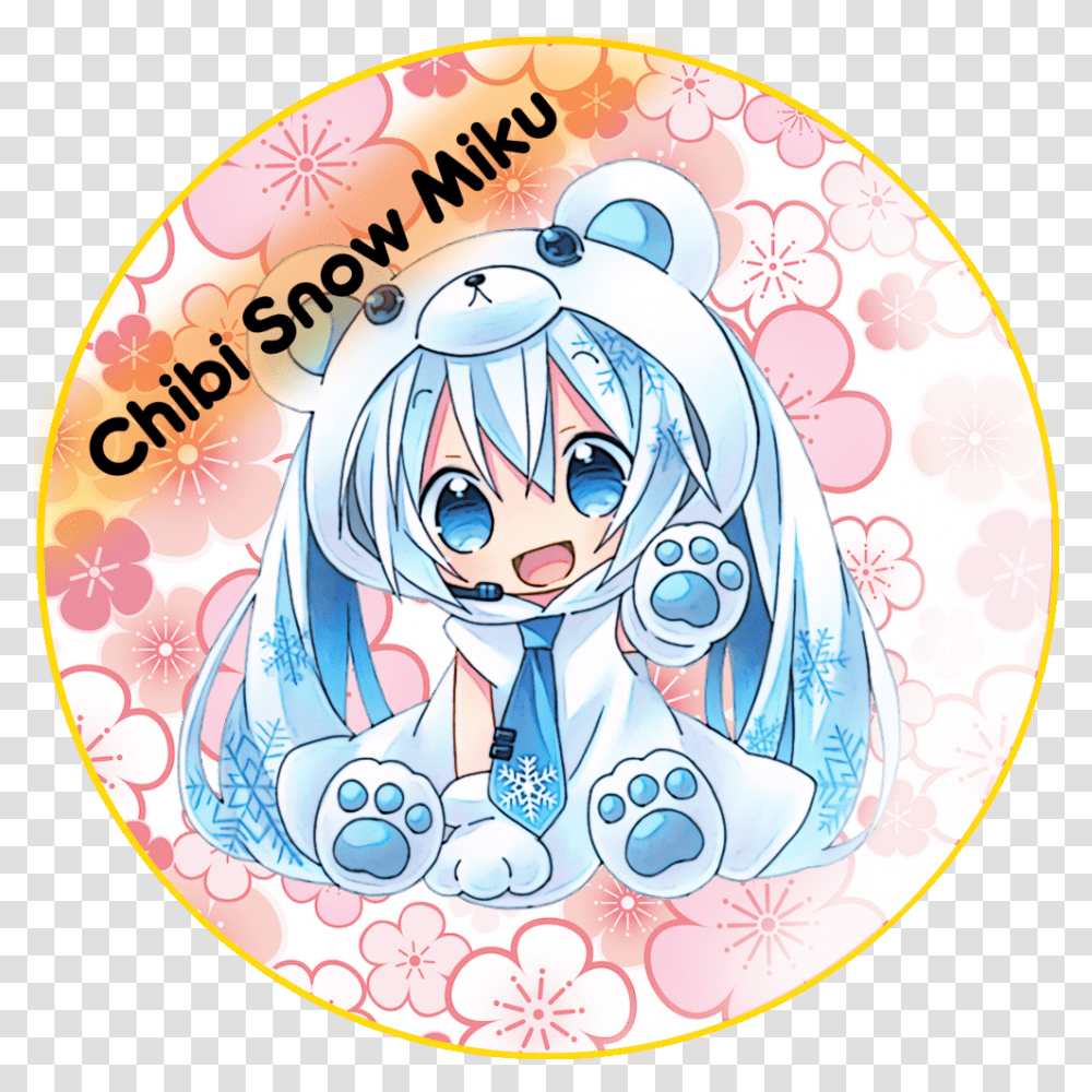 Chibi Miku Rare 435 Cute Kawaii Girl Anime Hatsune Miku Polar Bear, Comics, Book, Manga, Art Transparent Png