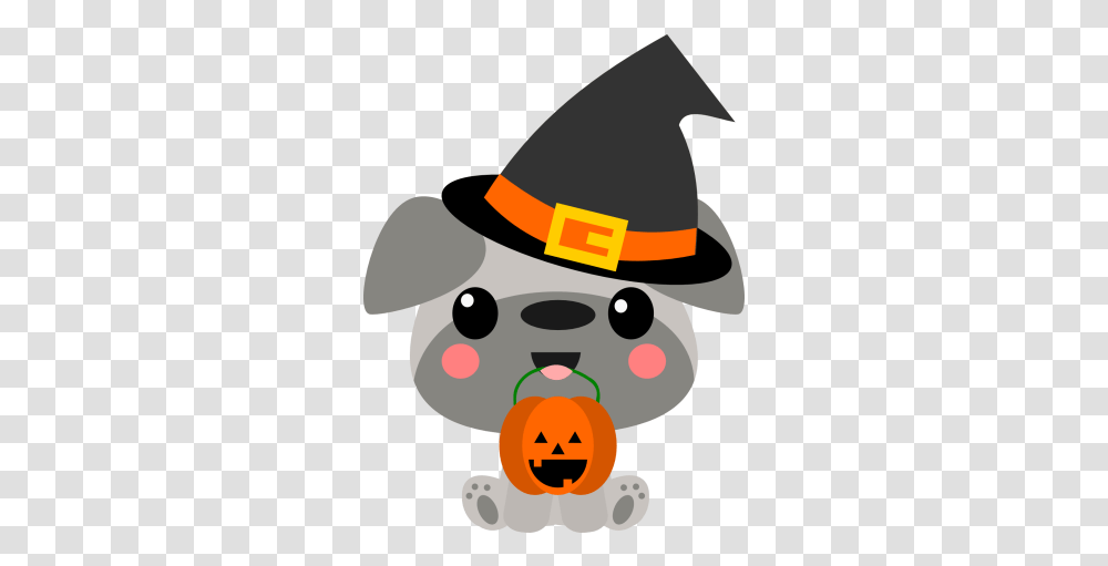 Chibi Puppy Witch Hat Cartoon, Clothing, Apparel, Sombrero, Halloween Transparent Png