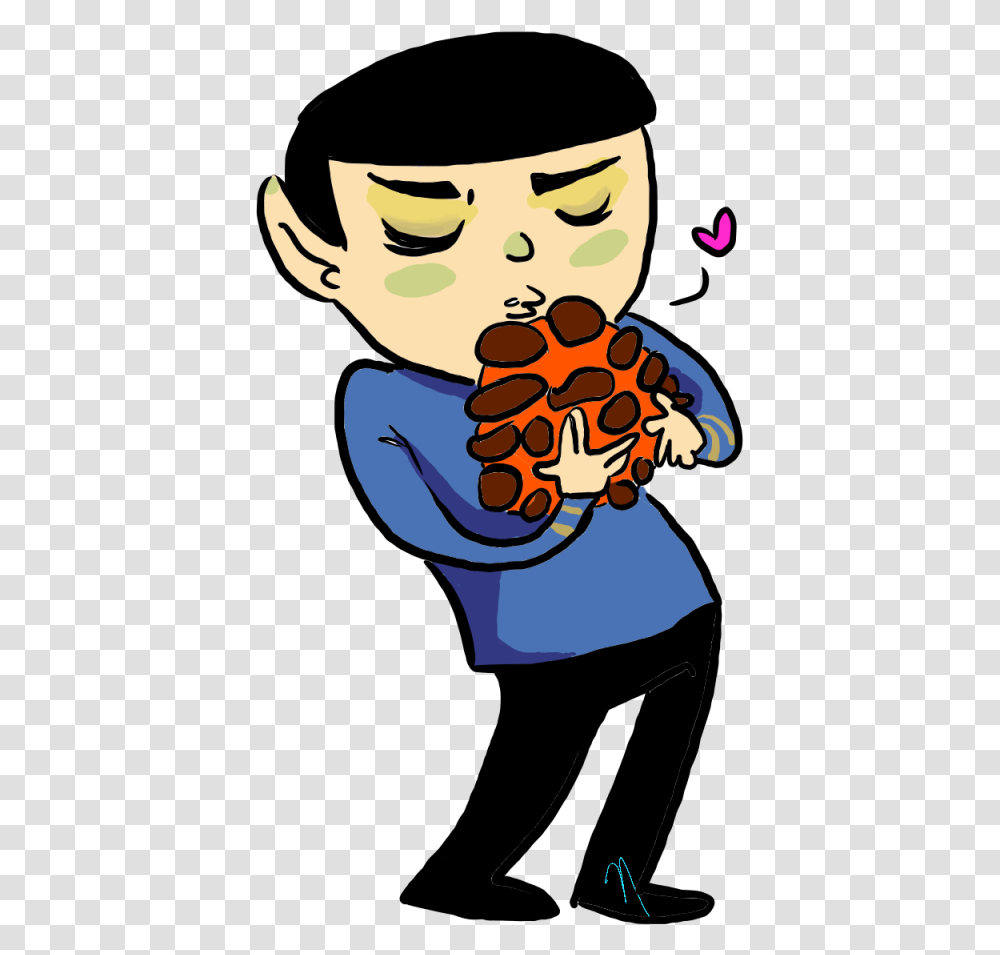 Chibi Spock And Tribbles Fanart By Fuqspace Download Cartoon, Face, Food, Smelling, Eating Transparent Png