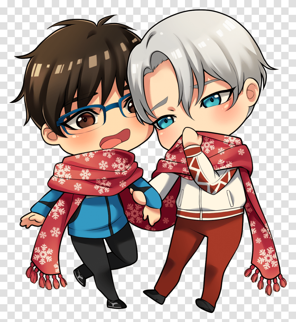 Chibi Victor And Yuri Yuri On Ice Chibi Viktor X Yuri, Comics, Book, Manga, Person Transparent Png