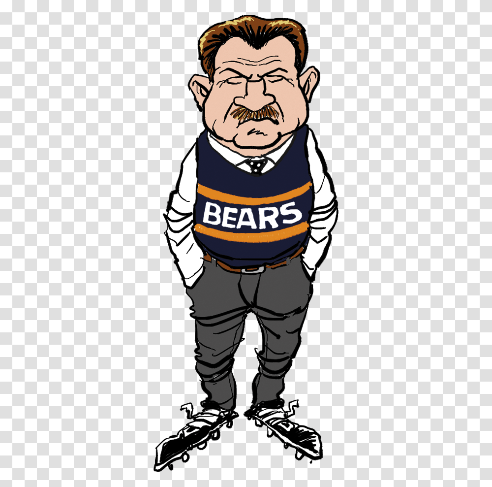 Chicago Bears Clipart Chicago Bears Logo Cartoon, Apparel, Person, Human Transparent Png