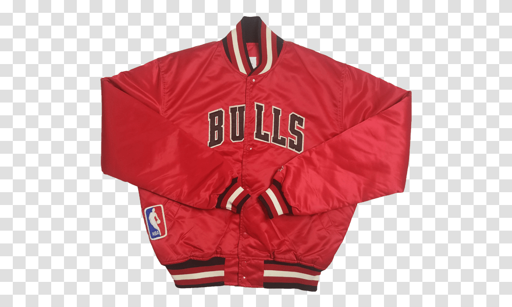 Chicago Bulls Starter Jacket, Apparel, Coat, Raincoat Transparent Png