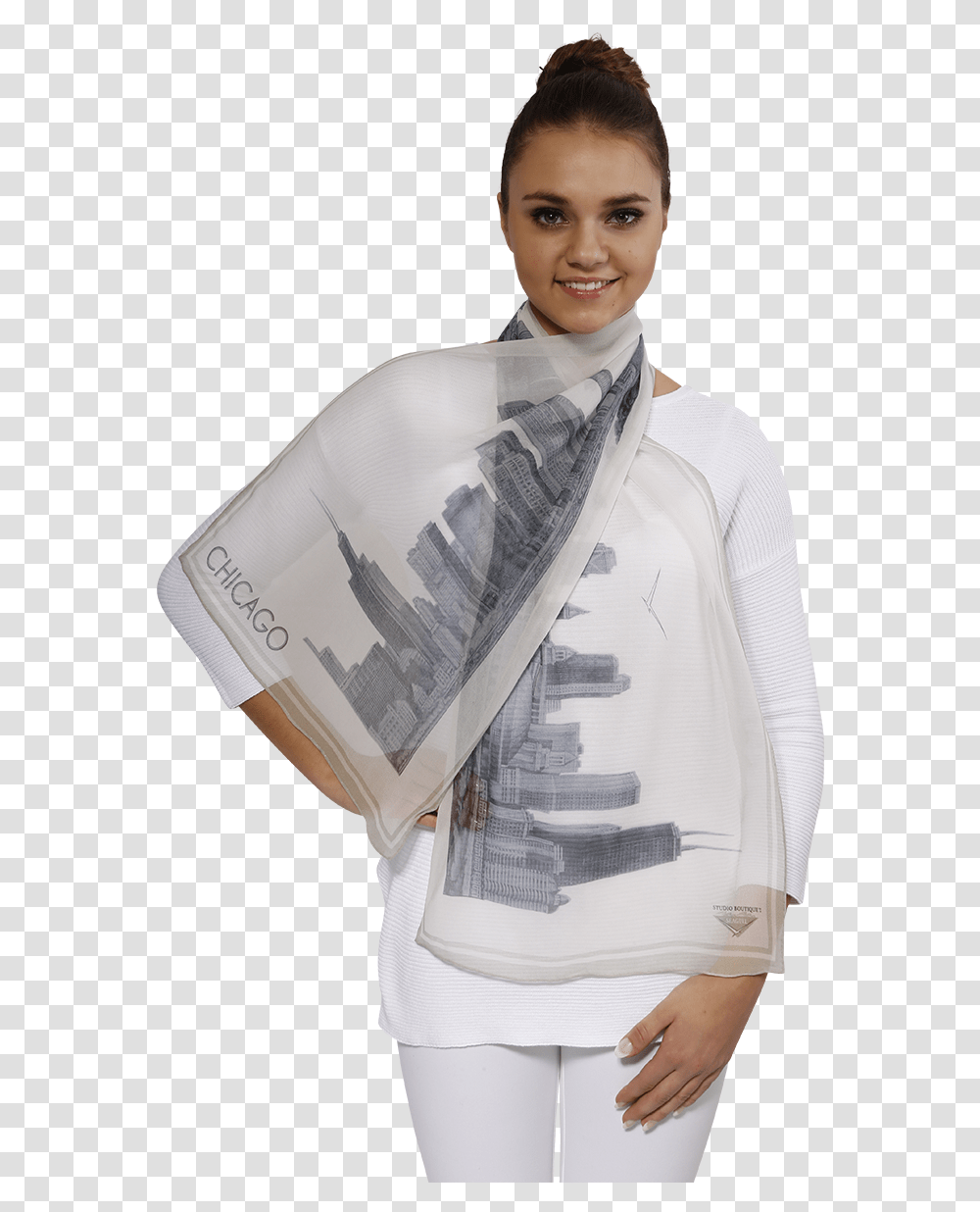 Chicago Collection Pencil Illustration Silk Georgette, Apparel, Sleeve Transparent Png