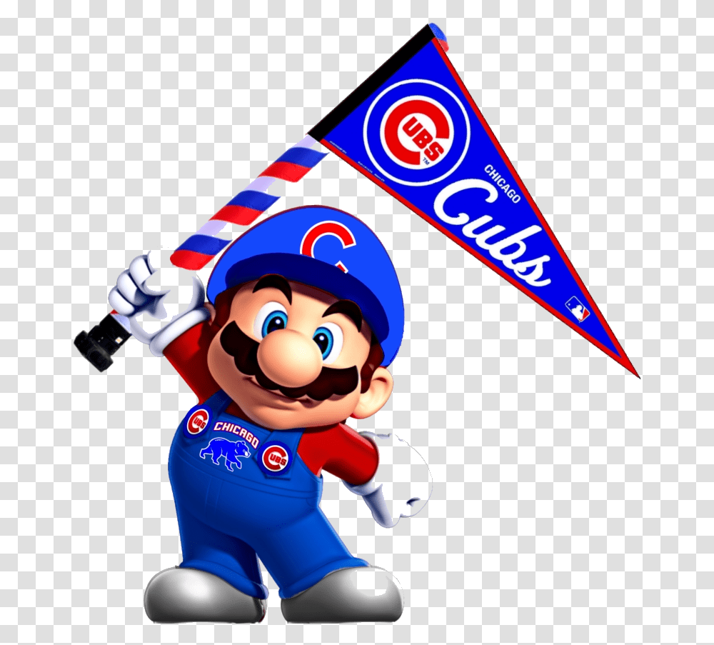 Chicago Cubs Logo Baseball Highlights Mlb Mario Bross, Super Mario, Person, Human, Toy Transparent Png