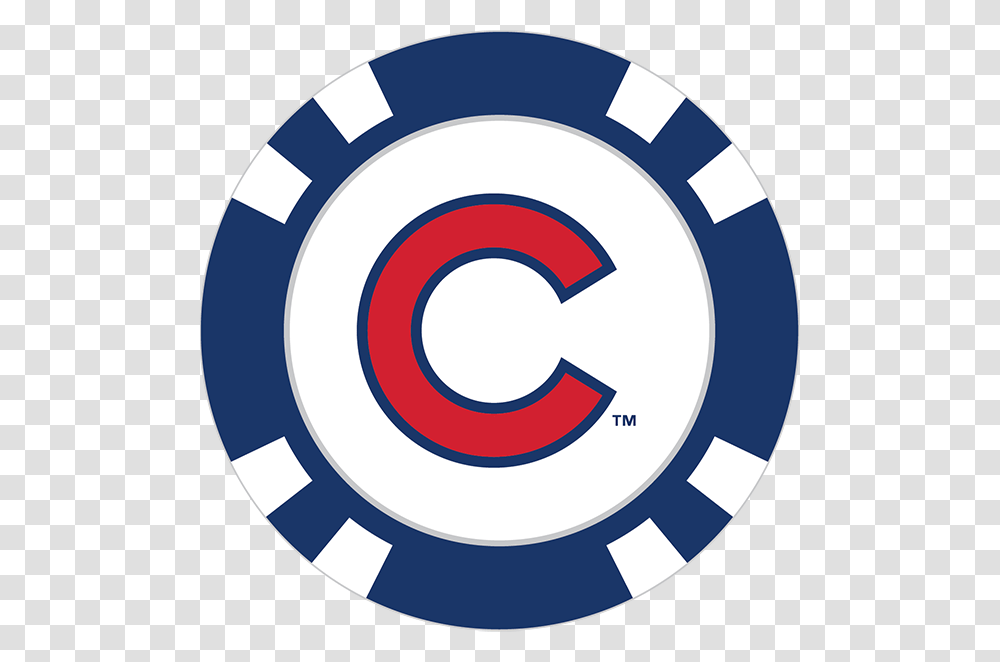 Chicago Cubs Poker Chip Ball Marker, Logo, Trademark, Tape Transparent Png