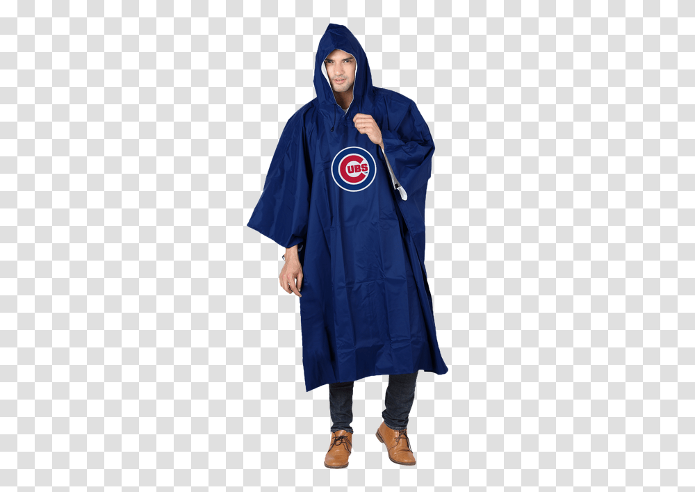 Chicago Cubs Rain Runner Poncho By Northwest Chicago Cubs, Apparel, Coat, Person Transparent Png