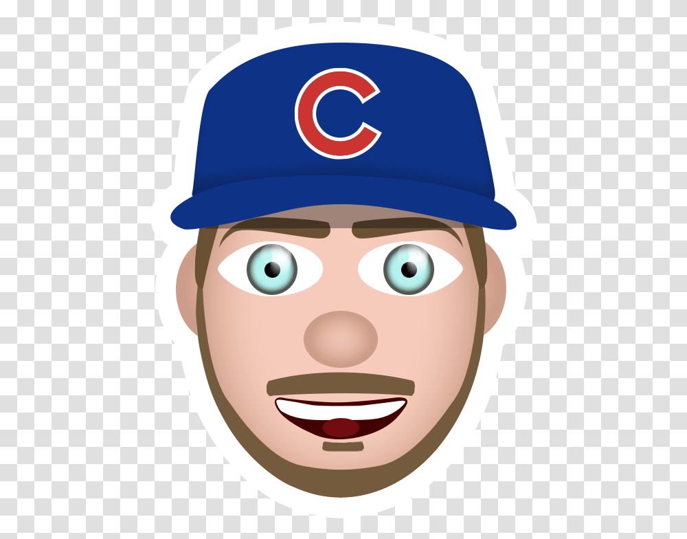 Chicago Cubs Sticker Kris Bryant Emoji, Head, Baseball Cap, Hat Transparent Png
