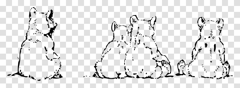 Chicago Dog Cliparts Grizzly Bear Cubs Outline, Gray, World Of Warcraft Transparent Png