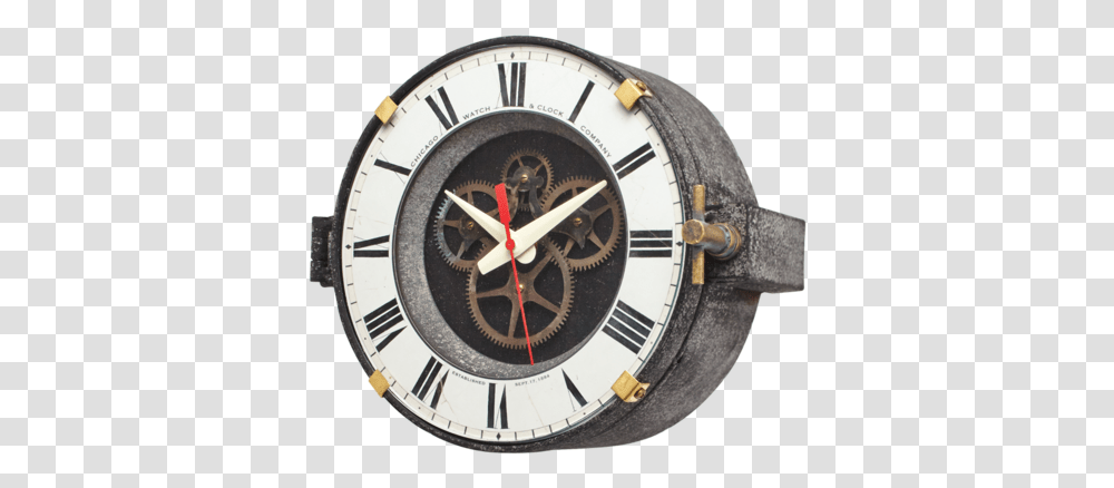Chicago Factory Wall Clock Side Web 600x Wall Clock Vintage, Wristwatch, Analog Clock, Clock Tower, Architecture Transparent Png