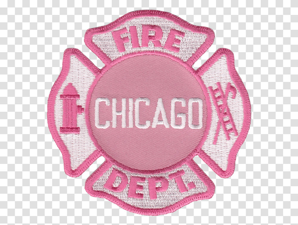 Chicago Fire Department Maltese Patch Pink Breast Cancer Awareness Label, Logo, Symbol, Trademark, Badge Transparent Png