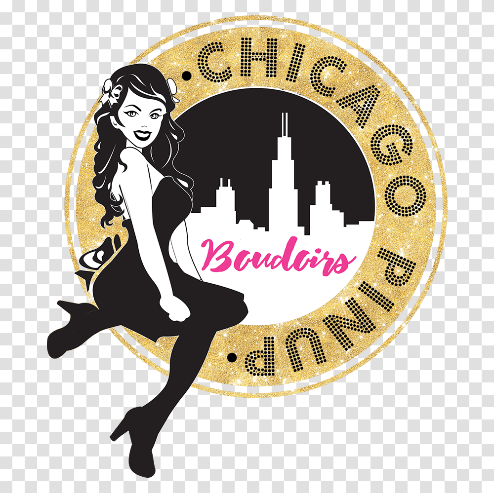 Chicago Pin Up Logo Illustration, Label, Person Transparent Png