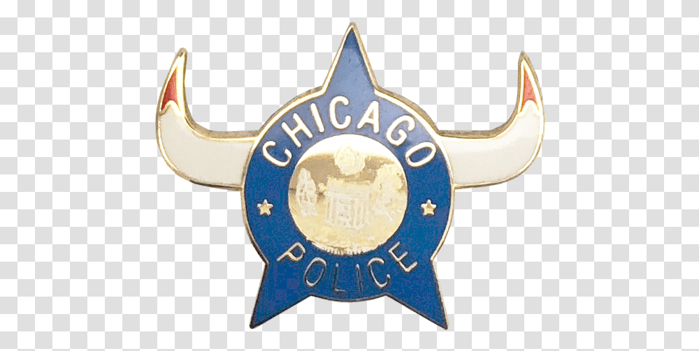 Chicago Police Department Star Lapel Pin 1960's With Bull Horns Emblem, Logo, Symbol, Trademark, Badge Transparent Png