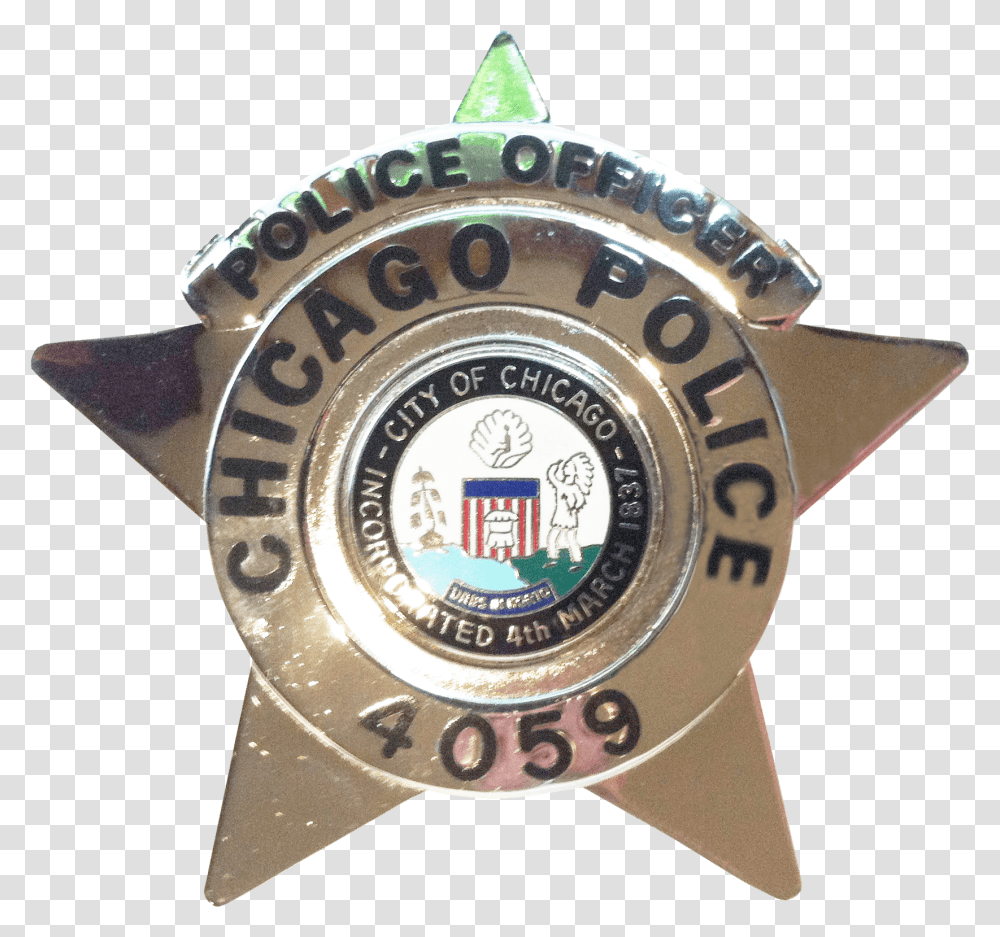 Chicago Police Police Officer Star, Logo, Trademark, Wristwatch Transparent Png