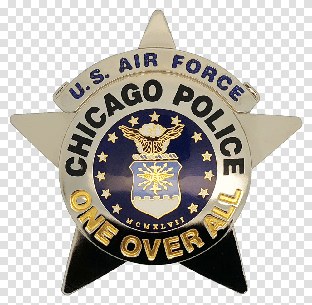 Chicago Police Star Badge Us Air Force Police Star Badge, Logo, Symbol Transparent Png