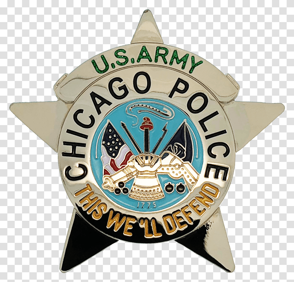 Chicago Police Star Badge Us Army, Logo, Symbol, Trademark Transparent Png
