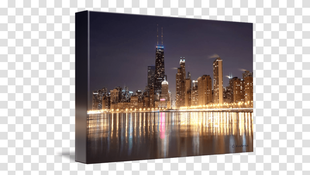 Chicago Skyline At Night, High Rise, City, Urban, Building Transparent Png