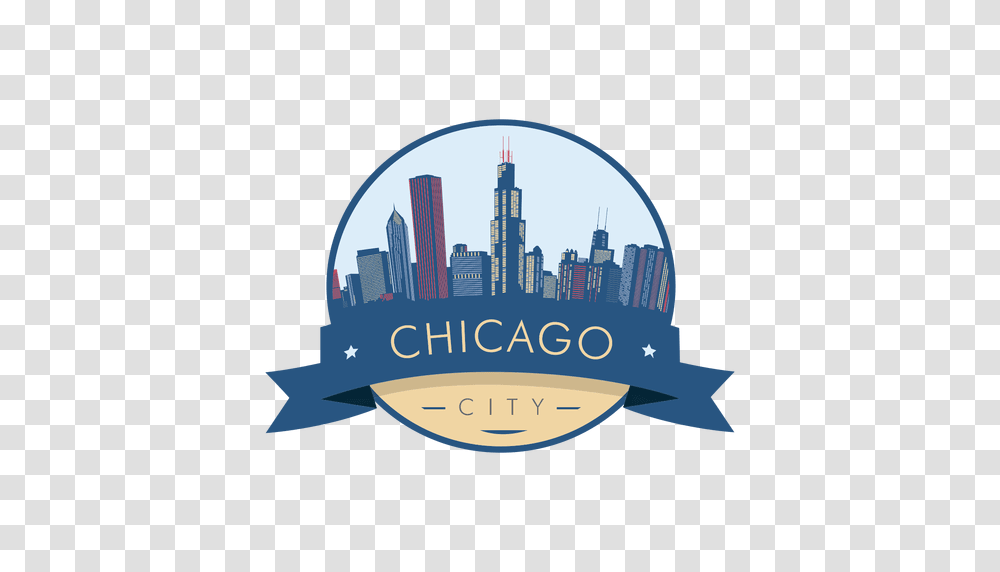 Chicago Skyline Badge, Urban, Logo, City Transparent Png