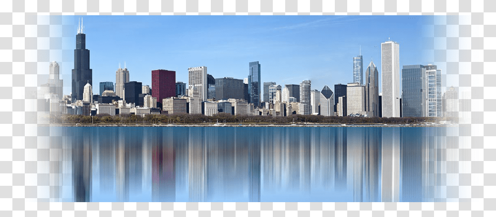 Chicago Skyline Banner, City, Urban, Building, Town Transparent Png