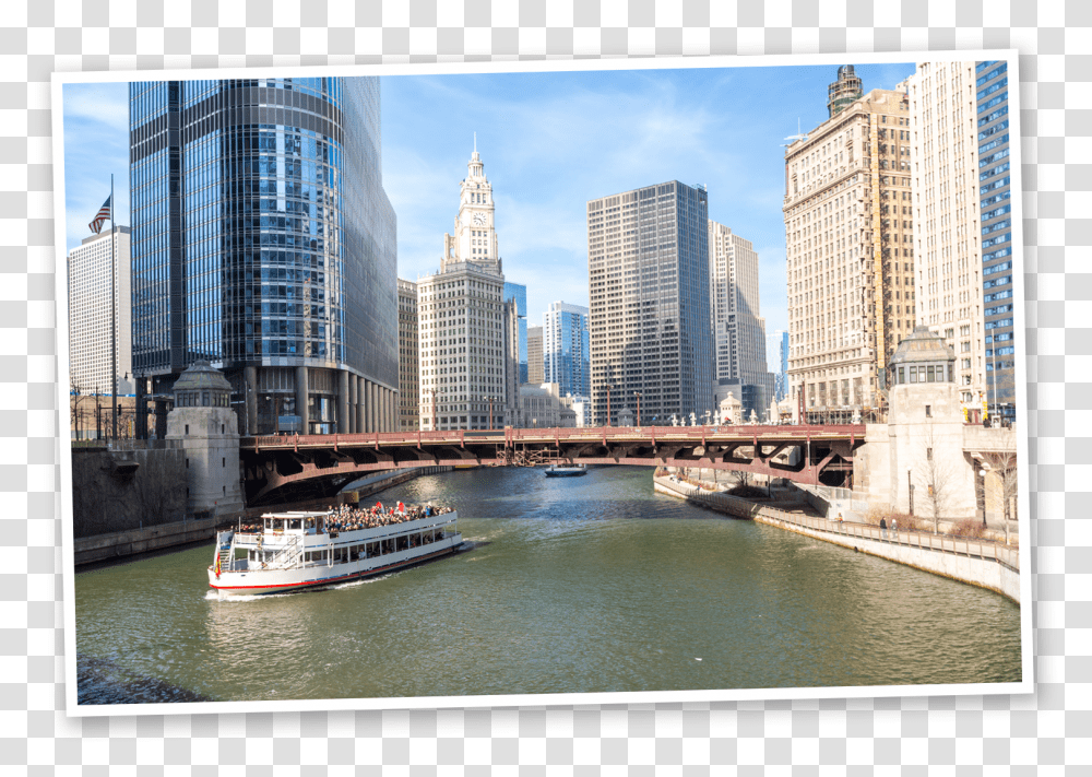 Chicago Skyline, Boat, Vehicle, Transportation, Watercraft Transparent Png