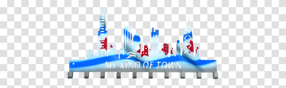 Chicago Skyline My Kind Of Town Custom Painted Flag Medal Hanger, Lighting, Architecture, Building Transparent Png