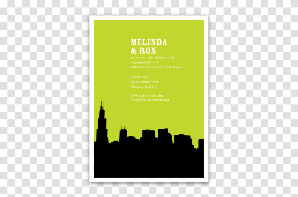 Chicago Skyline Silhouette Party Invitations Ian Lola Design, Poster, Advertisement, Flyer, Paper Transparent Png
