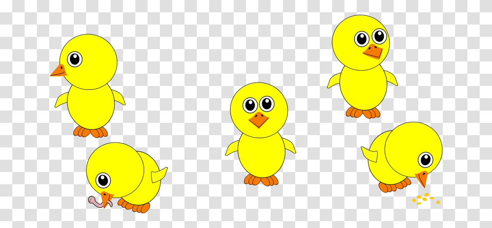 Chick 002 Multiple Positions Cartoon, Animals, Silhouette, Bird, Amphibian Transparent Png