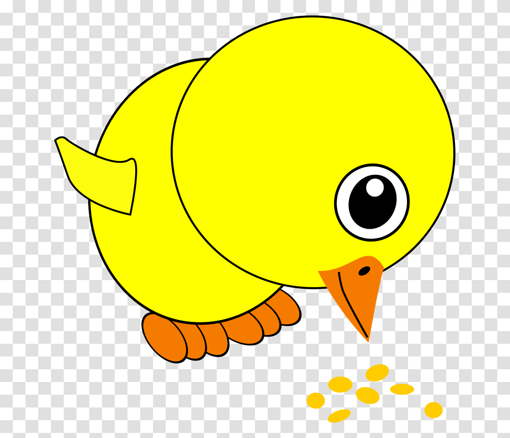 Chick 004 Eating Bird Seed Cartoon, Animals, Fish, Lighting, Spotlight Transparent Png