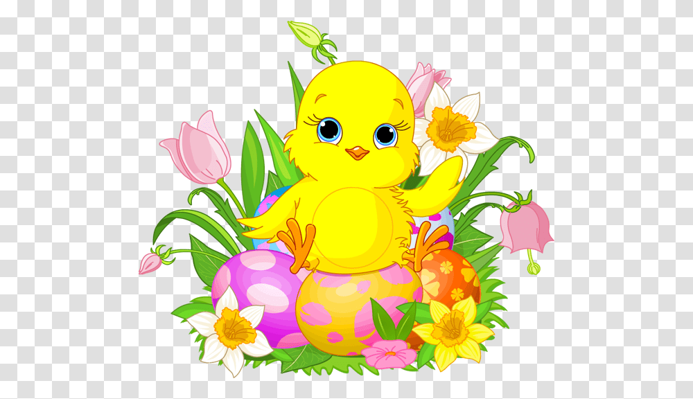 Chick Celebrating Easter Free Clip Art Easter, Floral Design, Pattern, Mail Transparent Png
