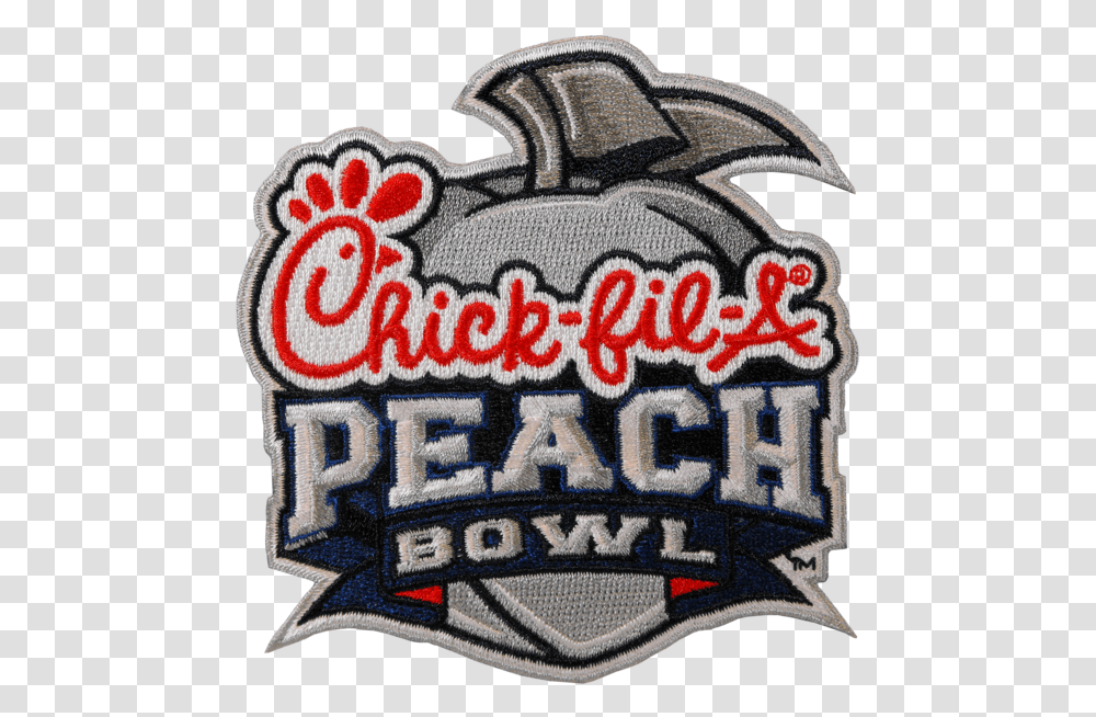 Chick Fil A Peach Bowl Patch Chick Fil A Peach Bowl Logo, Trademark, Rug, Emblem Transparent Png