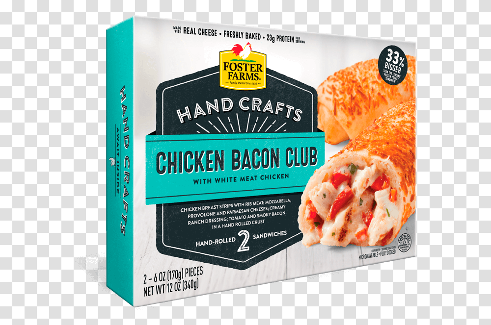 Chicken Bacon Club Hand Crafts Sandwich Foster Farms Chicken Garlic, Plant, Food, Bread, Burger Transparent Png