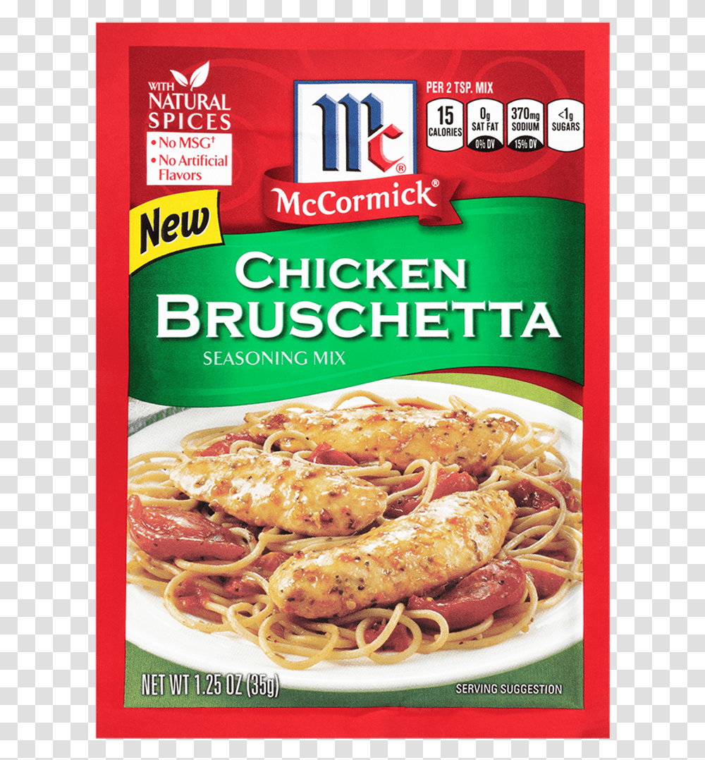 Chicken Bruschetta Seasoning Mix Mccormick Bag N Season Original Chicken Cooking, Spaghetti, Pasta, Food, Noodle Transparent Png
