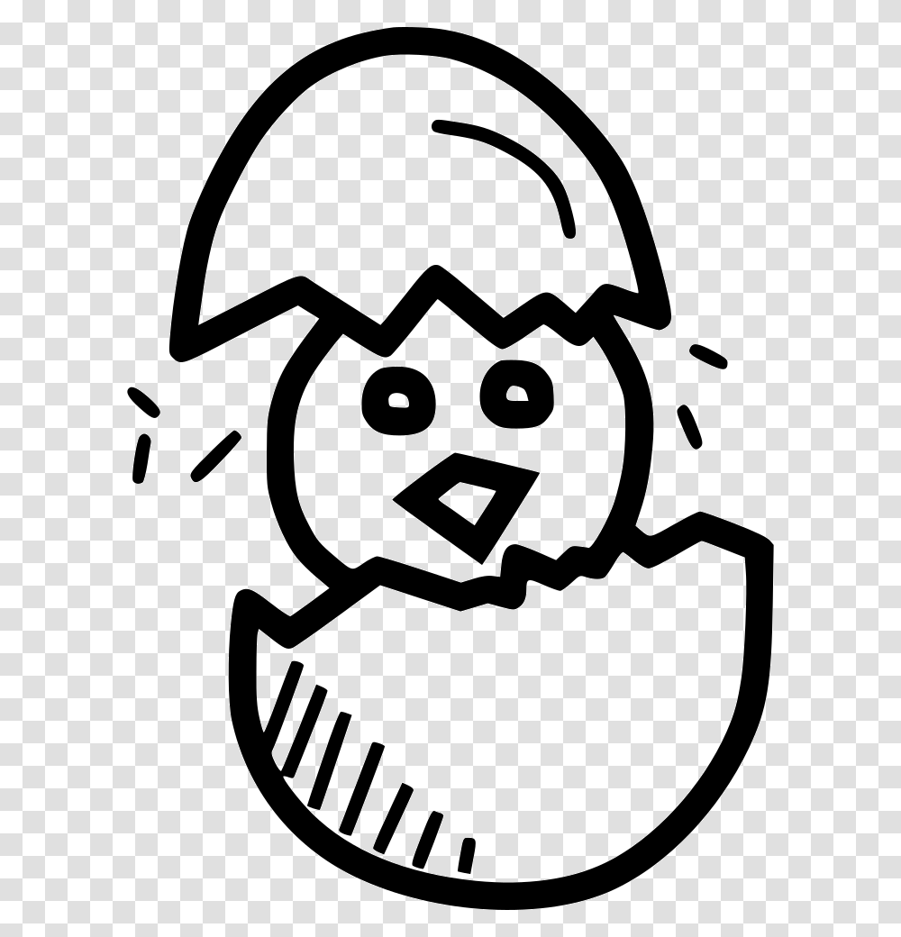 Chicken Chickling Hatch Cute Egg Icon Free Download, Stencil, Recycling Symbol Transparent Png