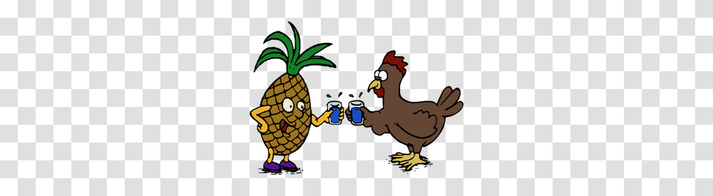 Chicken Clip Art Cartoon Chicken, Plant, Pineapple, Fruit Transparent Png