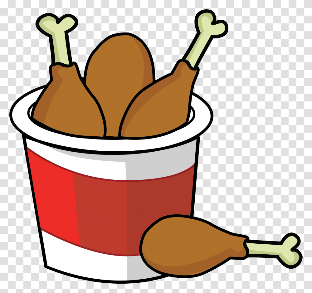 Chicken Clipart Fried Chicken Black And White Clipart, Bucket, Food Transparent Png