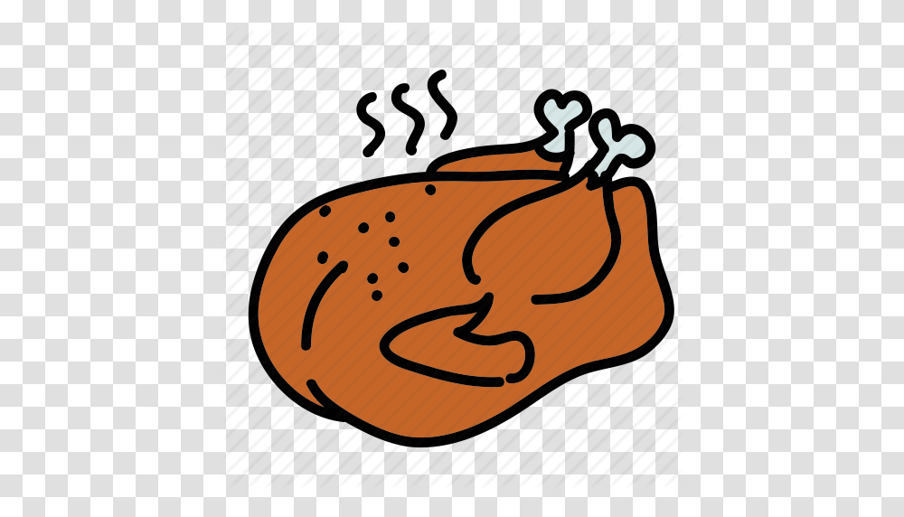 Chicken Cooked Dinner Food Meal Turkey Icon, Bread, Burger, Bun Transparent Png
