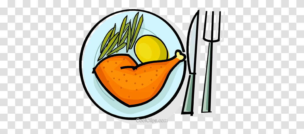 Chicken Dinner Royalty Free Vector Clip Art Illustration, Plant, Fruit, Food Transparent Png