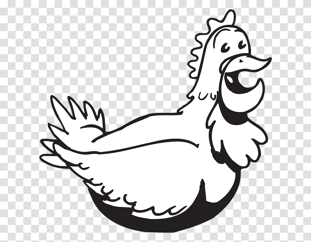 Chicken Drawing Chicken Cartoon Images Black And White, Bird, Animal, Poultry, Fowl Transparent Png