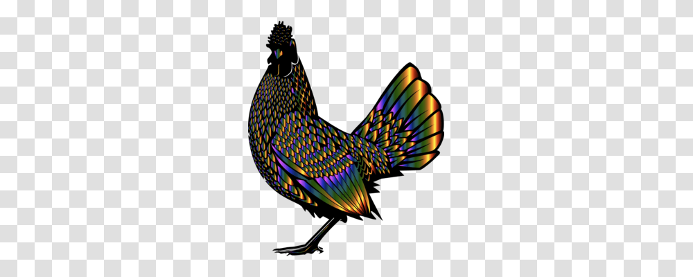 Chicken Drawing Gamecock Poultry Rooster, Ornament, Pattern, Fractal Transparent Png